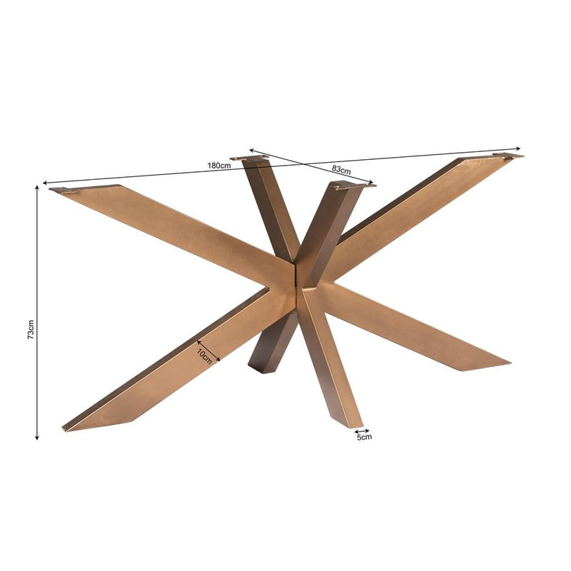 Eettafel Matrixpoot ovaal/rechthoek Bronze 160x73x73 cm-Eettafels-Starfurn