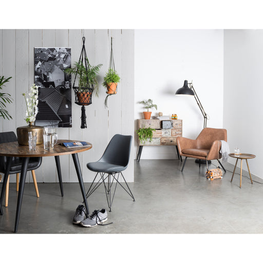 Eettafel Mo 110 Teak Hout Naturel Ø110x76 cm-Eettafels-Creating Home