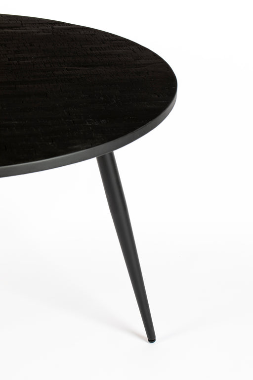 Eettafel Mo 110' Teak Hout Zwart Ø110x76 cm-Eettafels-Creating Home
