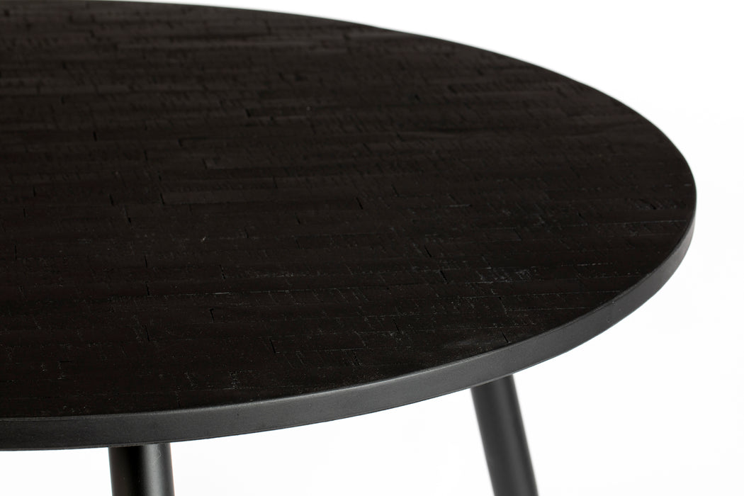 Eettafel Mo 110' Teak Hout Zwart Ø110x76 cm-Eettafels-Creating Home