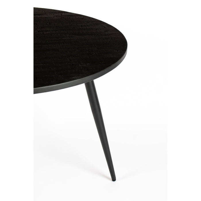 Eettafel Mo 110' Teak Hout Zwart Ø110x76 cm-Eettafels-Creating Home