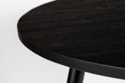 Eettafel Mo 110' Teak Hout Zwart Ø110x76 cm-Eettafels-Creating Home