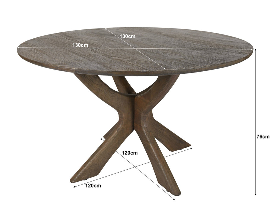 Eettafel Montreaux Mangohout Bruin 130cm