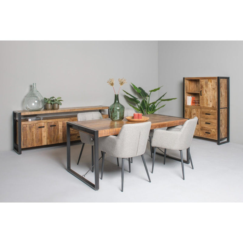 Eettafel Nairobi Mangohout Naturel hout 200x100 cm 12403-Eettafels-Livingfurn
