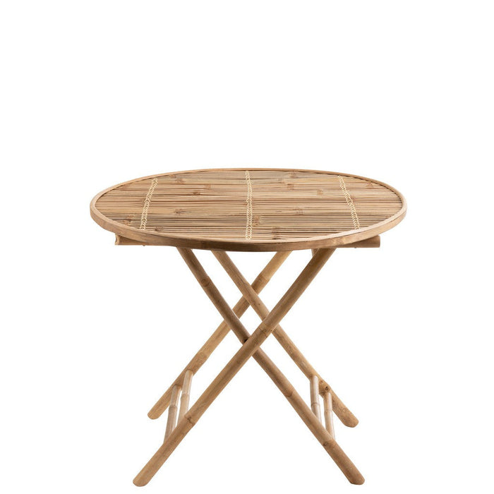 Eettafel Naturel Bamboe Rond 90 cm 90x90x76 cm-Eettafels-J-Line