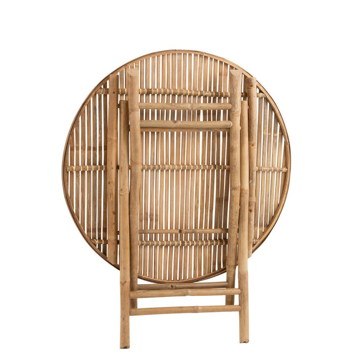 Eettafel Naturel Bamboe Rond 90 cm 90x90x76 cm-Eettafels-J-Line