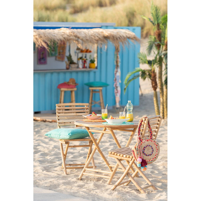 Eettafel Naturel Bamboe Rond 90 cm 90x90x76 cm-Eettafels-J-Line