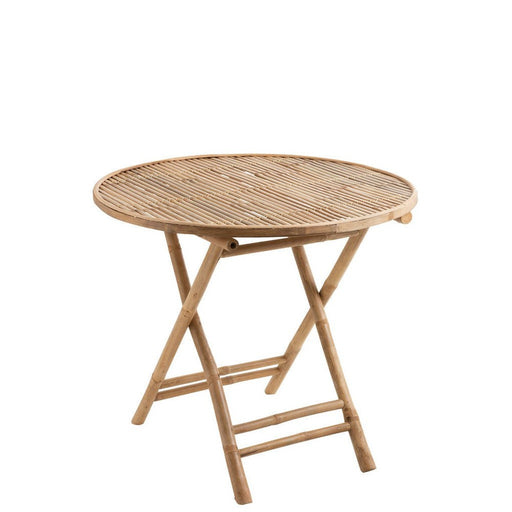 Eettafel Naturel Bamboe Rond 90 cm 90x90x76 cm-Eettafels-J-Line