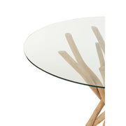 Eettafel Naturel Glas Rond 120 cm 120x120x75 cm-Eettafels-J-Line