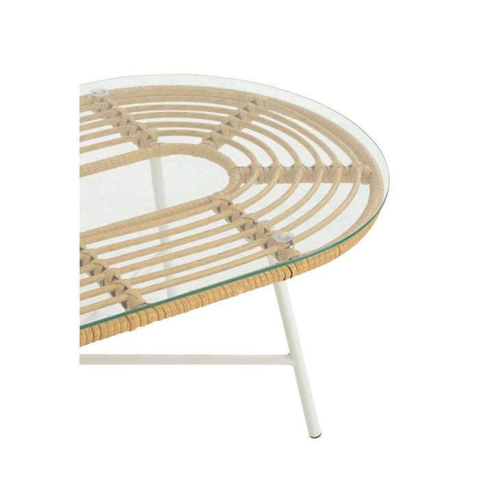 Eettafel Naturel Rotan Ovaal 50x90 cm-Eettafels-J-Line