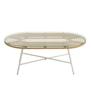 Eettafel Naturel Rotan Ovaal 50x90 cm-Eettafels-J-Line