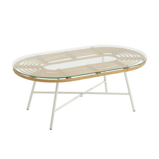 Eettafel Naturel Rotan Ovaal 50x90 cm-Eettafels-J-Line