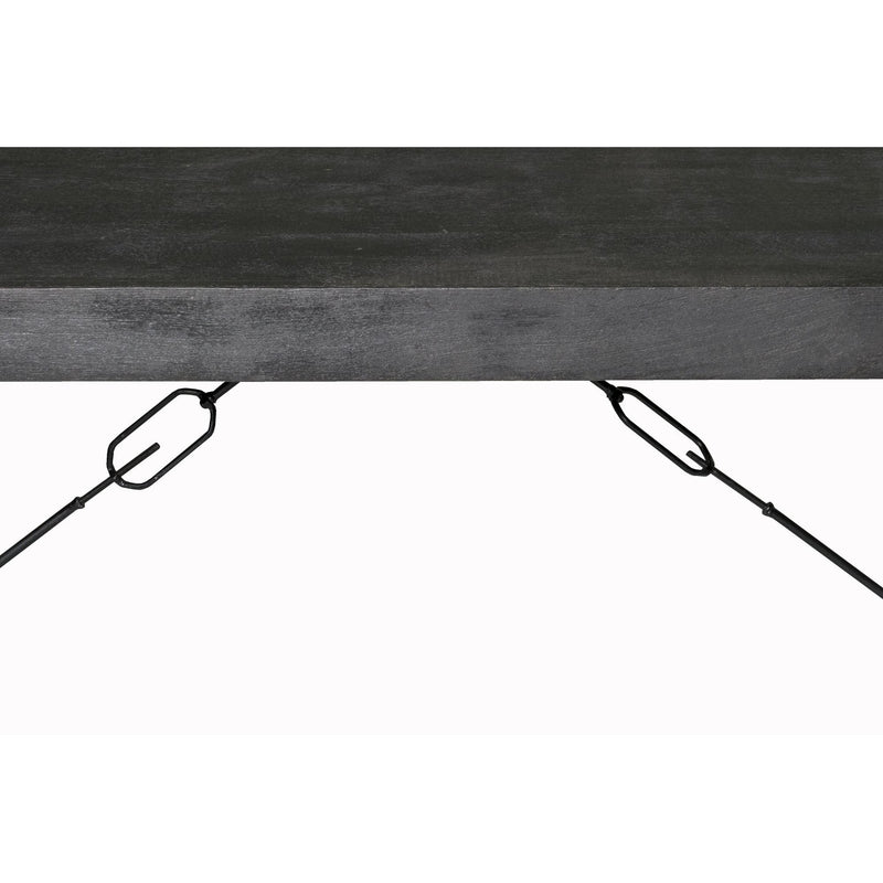 Eettafel Norris Mangohout Zwart 140x80 cm-Eettafels-Livingfurn