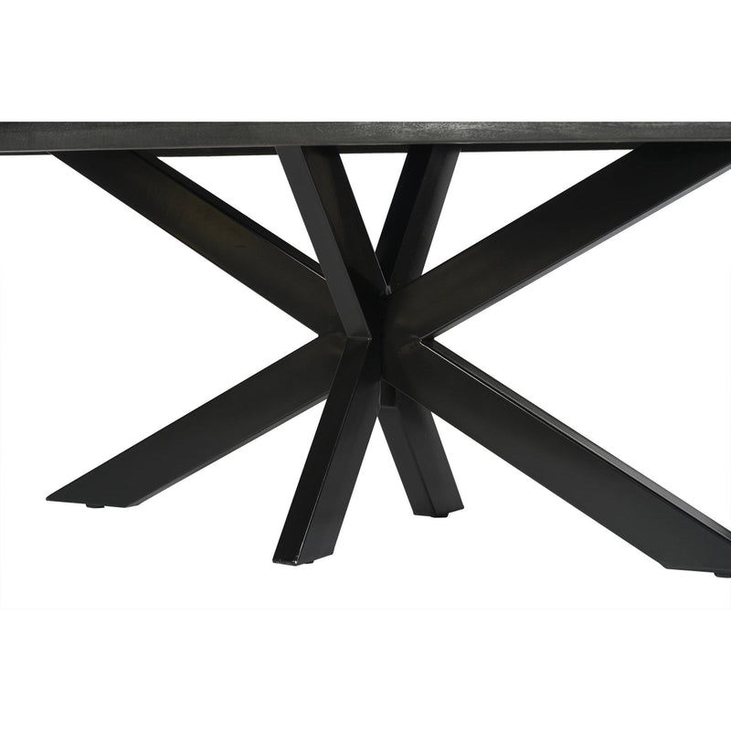 Eettafel Norris Mangohout Zwart 180x90 cm 12447-Eettafels-Livingfurn