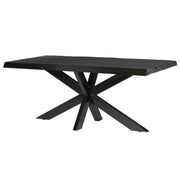 Eettafel Norris Mangohout Zwart 180x90 cm 12447-Eettafels-Livingfurn