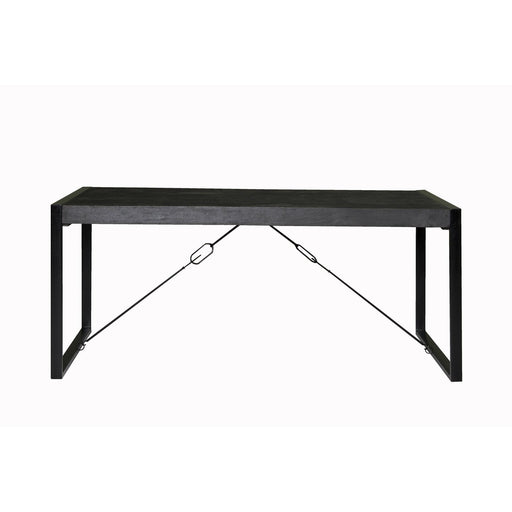 Eettafel Norris Mangohout Zwart 180x90 cm-Eettafels-Livingfurn