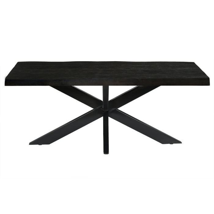 Eettafel Norris Mangohout Zwart 180x90 cm-Eettafels-Livingfurn