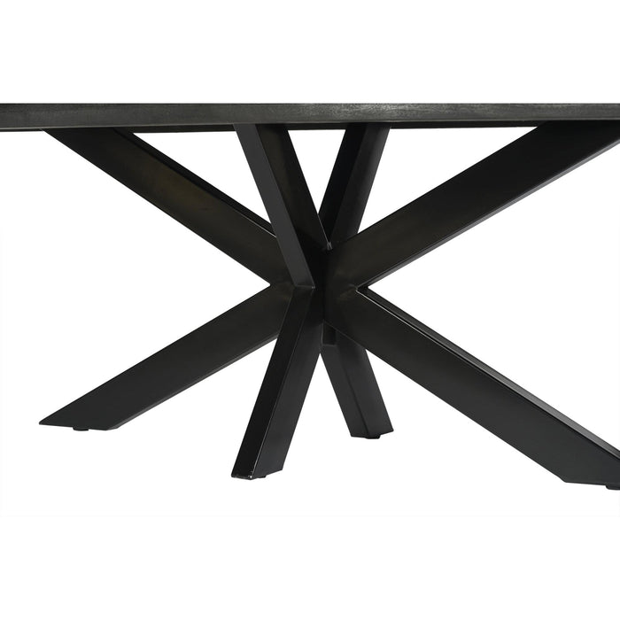 Eettafel Norris Mangohout Zwart 180x90 cm-Eettafels-Livingfurn