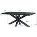 Eettafel Norris Mangohout Zwart 180x90 cm-Eettafels-Livingfurn