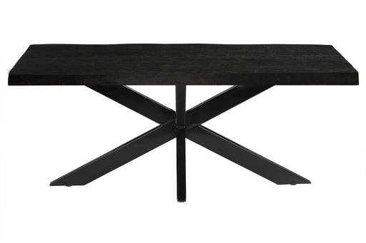 Eettafel Norris Mangohout Zwart 180x90 cm-Eettafels-Livingfurn