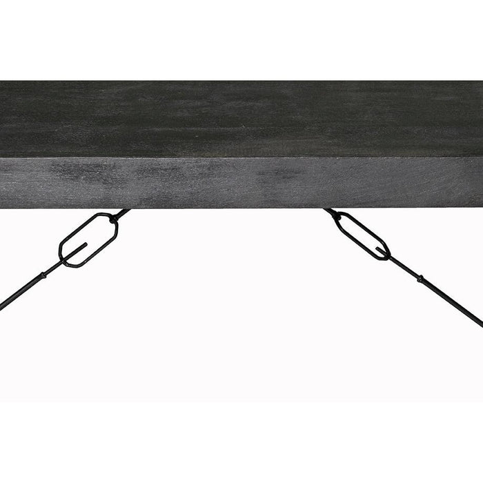 Eettafel Norris Mangohout Zwart 180x90 cm-Eettafels-Livingfurn
