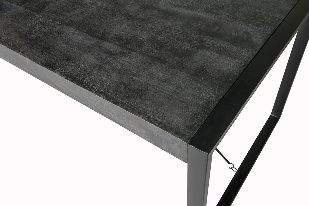 Eettafel Norris Mangohout Zwart 180x90 cm-Eettafels-Livingfurn