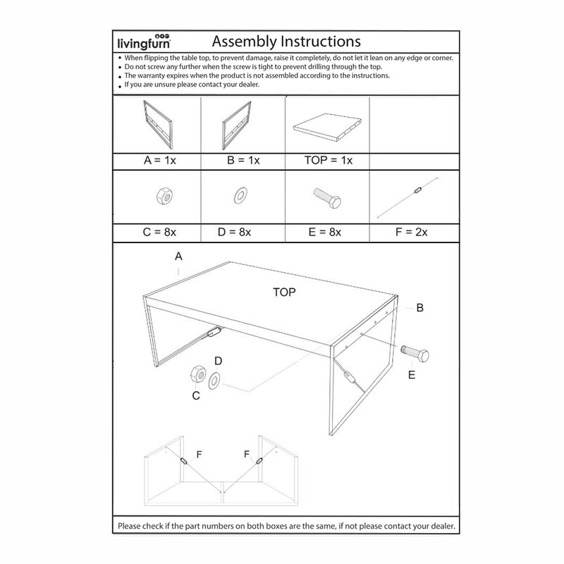 Eettafel Norris Mangohout Zwart 200x100 cm 12408-Eettafels-Livingfurn