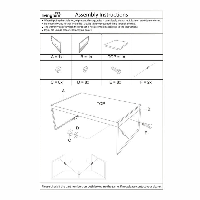 Eettafel Norris Mangohout Zwart 200x100 cm 12408-Eettafels-Livingfurn