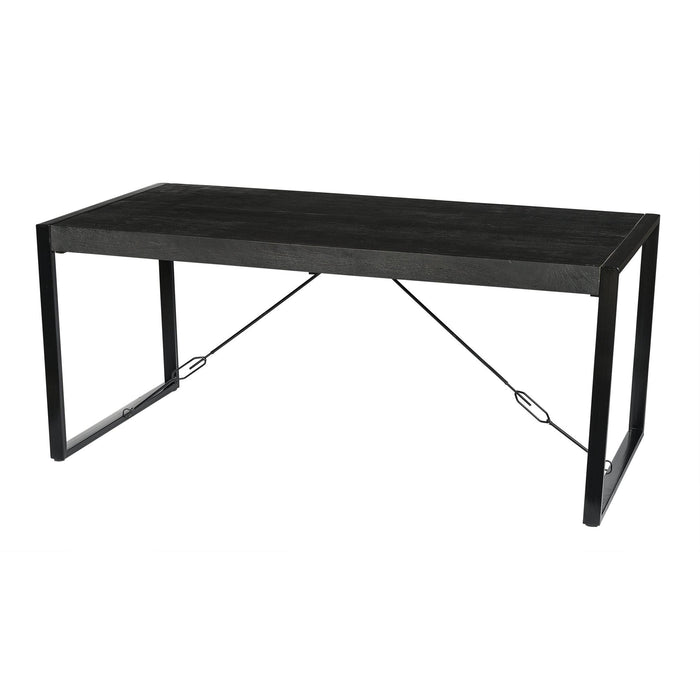 Eettafel Norris Mangohout Zwart 200x100 cm 12408-Eettafels-Livingfurn