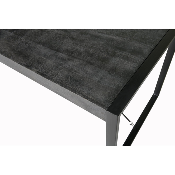 Eettafel Norris Mangohout Zwart 200x100 cm-Eettafels-Livingfurn