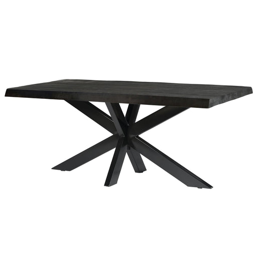 Eettafel Norris Mangohout Zwart 200x100 cm-Eettafels-Livingfurn