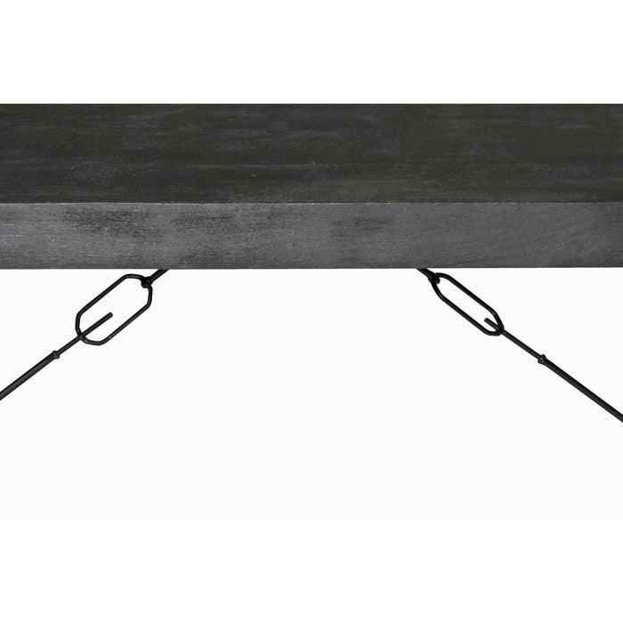 Eettafel Norris Mangohout Zwart 220x100 cm 12400-Eettafels-Livingfurn