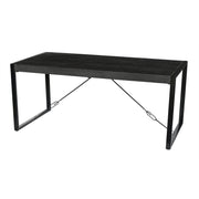 Eettafel Norris Mangohout Zwart 220x100 cm 12400-Eettafels-Livingfurn