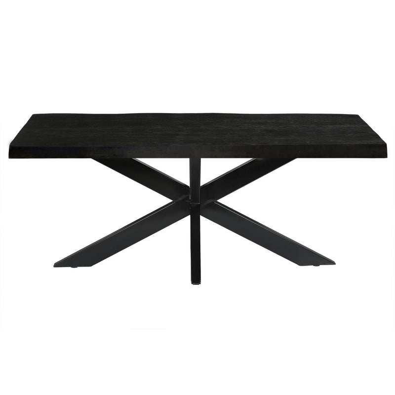 Eettafel Norris Mangohout Zwart 220x100 cm 12448-Eettafels-Livingfurn