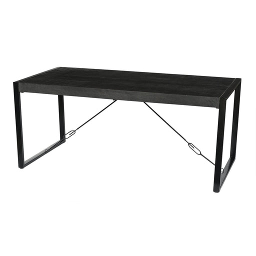 Eettafel Norris Mangohout Zwart 220x100 cm-Eettafels-Livingfurn