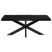 Eettafel Norris Mangohout Zwart 240x100 cm-Eettafels-Livingfurn