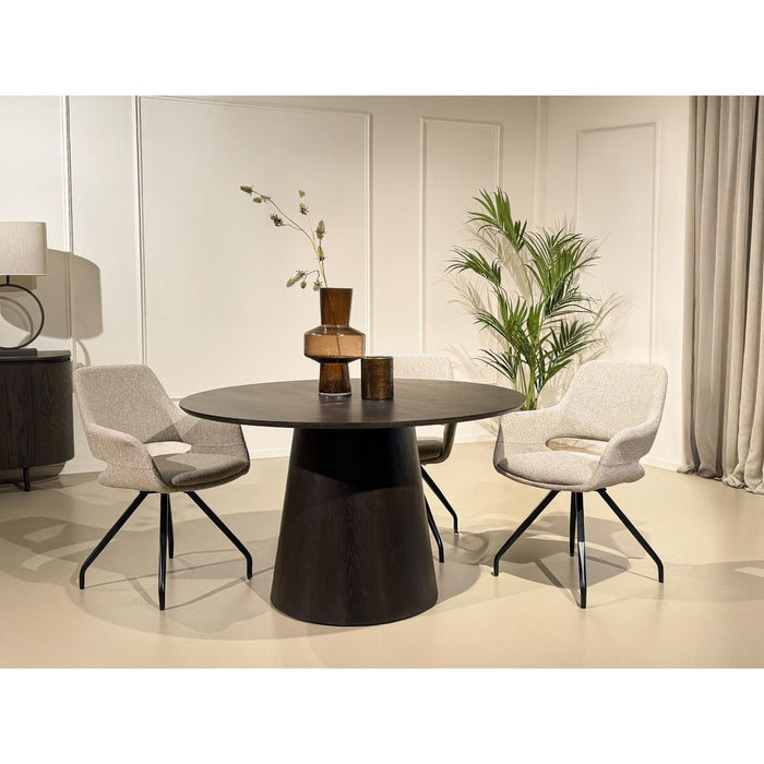 Eettafel Novero Eikenhout fineer Bruin 130x76 cm-Eettafels-Livingfurn
