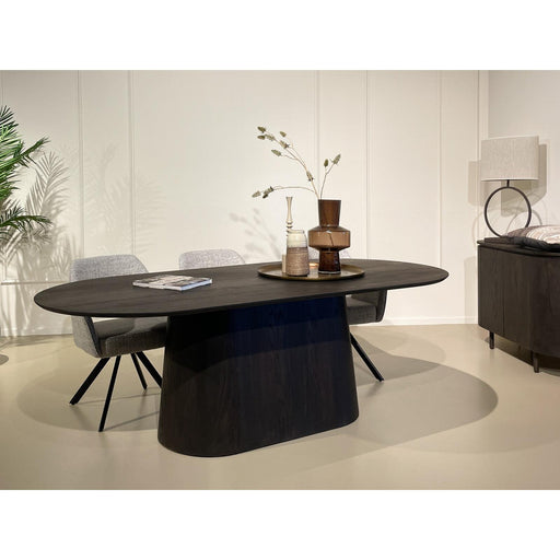 Eettafel Novero Eikenhout fineer Bruin 200x110 cm-Eettafels-Livingfurn