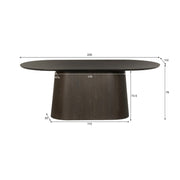 Eettafel Novero Eikenhout fineer Bruin 200x110 cm-Eettafels-Livingfurn