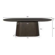 Eettafel Novero Eikenhout fineer Bruin 230x110 cm-Eettafels-Livingfurn
