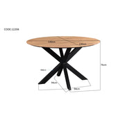 Eettafel Oslo Acaciahout Naturel hout 130 cm-Eettafels-Livingfurn