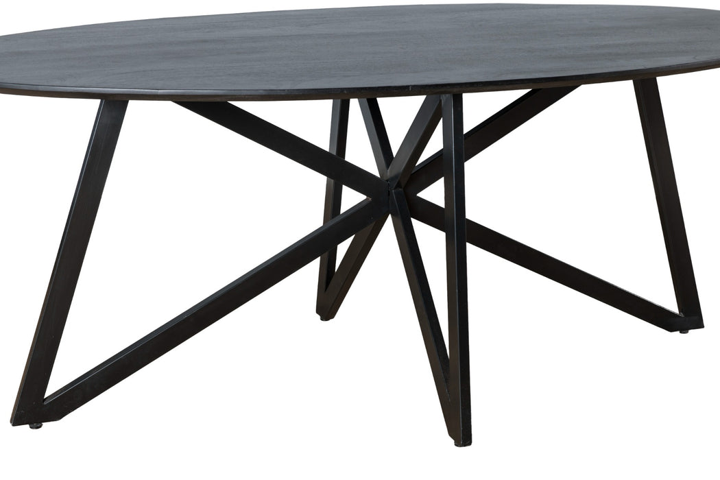 Eettafel Oslo Acaciahout Zwart 200x100 cm-Eettafels-Livingfurn