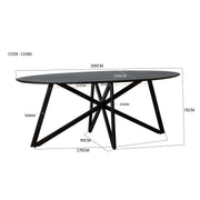 Eettafel Oslo Acaciahout Zwart 200x100 cm-Eettafels-Livingfurn