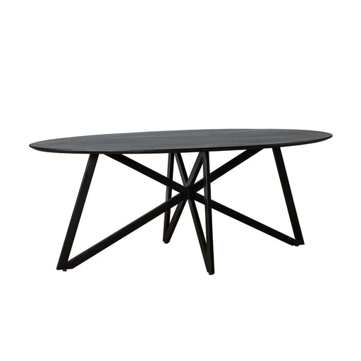 Eettafel Oslo Acaciahout Zwart 200x100 cm-Eettafels-Livingfurn