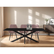 Eettafel Oslo Acaciahout Zwart 220x100 cm-Eettafels-Livingfurn