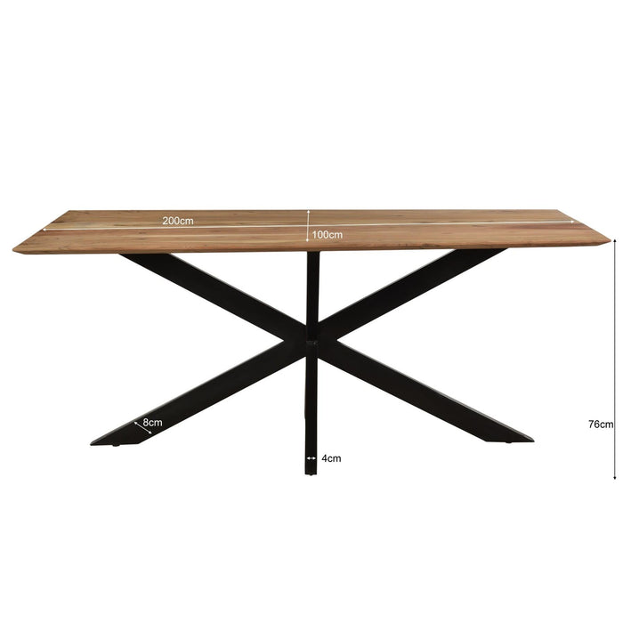 Eettafel Oslo Acasia Acaciahout Naturel hout 200x100 cm-Eettafels-Livingfurn