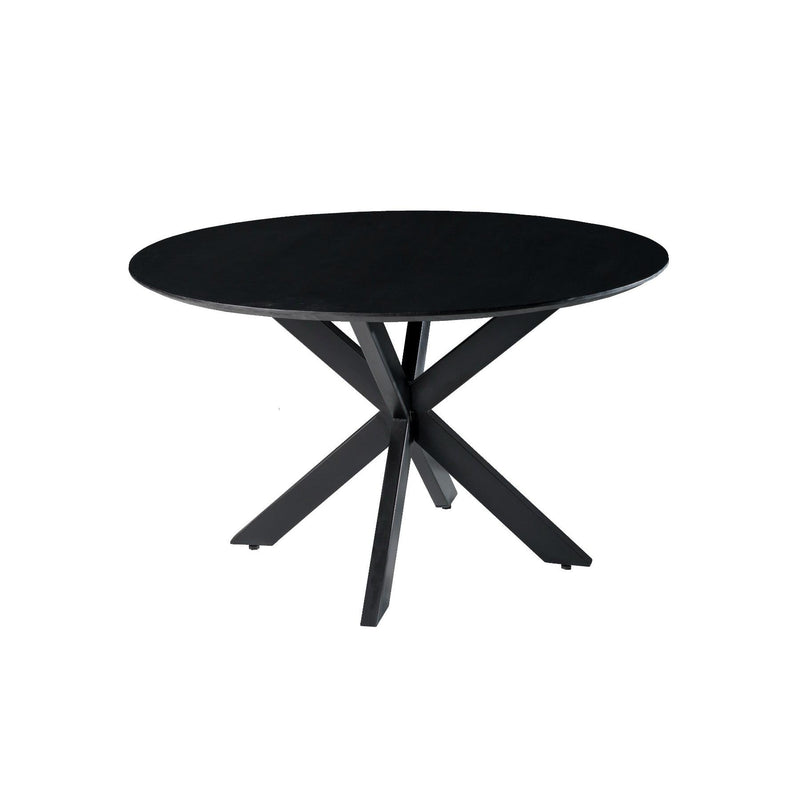 Eettafel Oslo Mangohout Zwart 120 cm 120x120x76 cm-Eettafels-Livingfurn