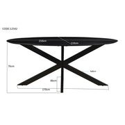Eettafel Oslo Mangohout Zwart 210x100 cm-Eettafels-Livingfurn