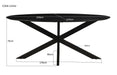 Eettafel Oslo Mangohout Zwart 210x100 cm-Eettafels-Livingfurn
