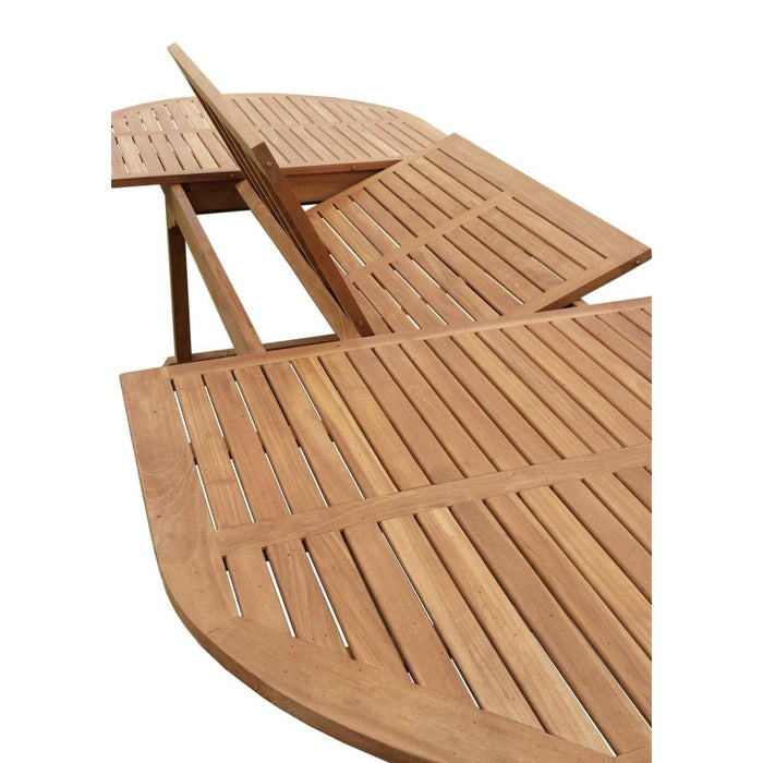 Eettafel Oval Extension Teakhout Naturel hout 180-180x100 cm-Eettafels-Livingfurn